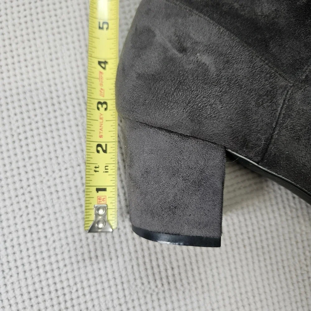 Catherine Catherine Malandrino Grey Faux Suede‎ Over The Knee Block Heel Boots 8